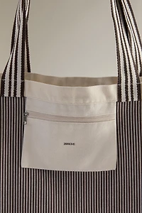 SAC CABAS TISSÉ RÉVERSIBLE RAYURES