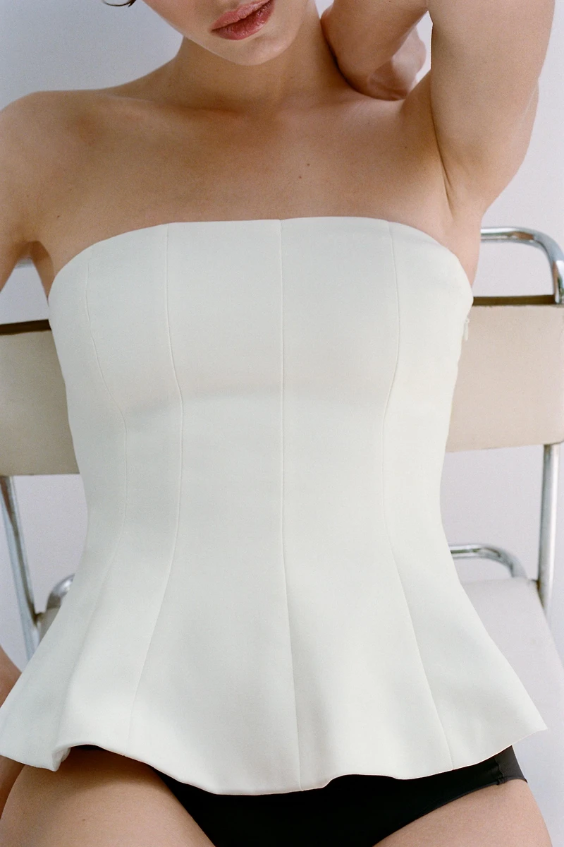PEPLUM BANDEAU TOP