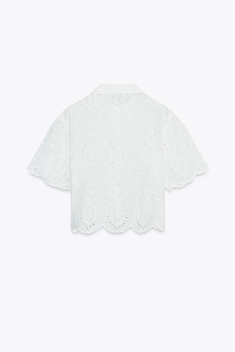 EYELET EMBROIDERY SHIRT