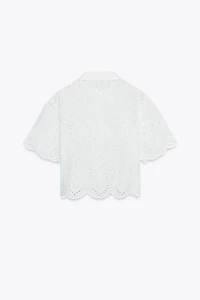 EYELET EMBROIDERY SHIRT