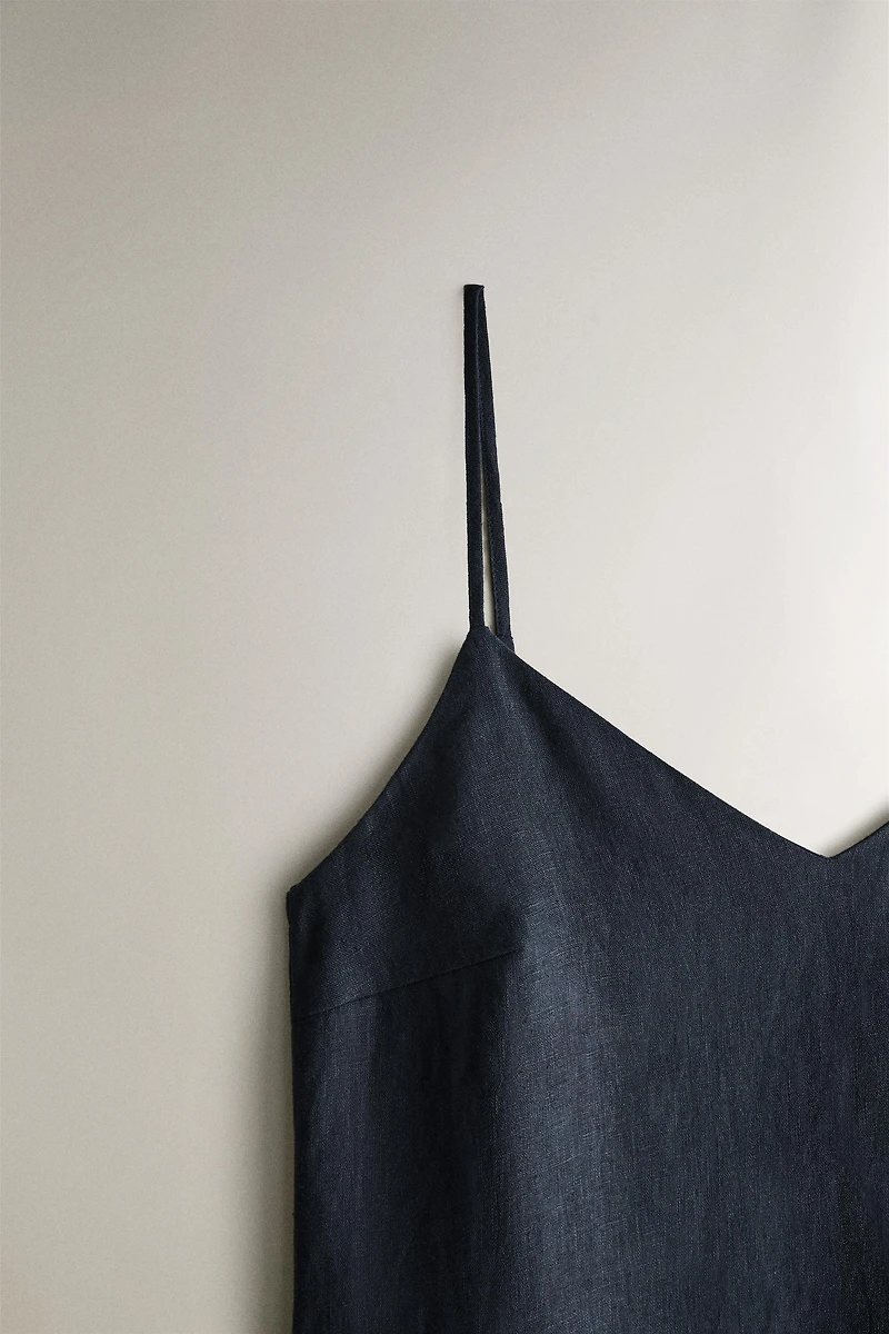 ASYMMETRIC LINEN BEACH DRESS