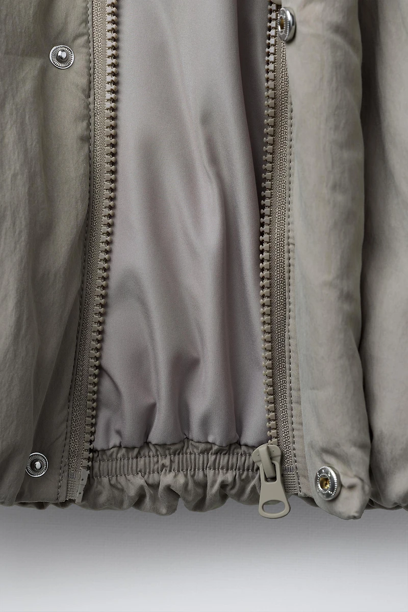 PUFFER COAT WITH EMBOSSED LOGO HOODIE