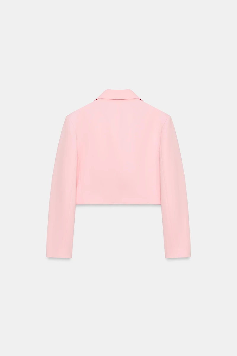 CROPPED BLAZER WITH SHOULDER PADS