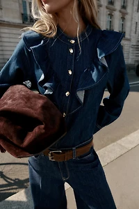 Z1975 DENIM RUFFLED SHIRT