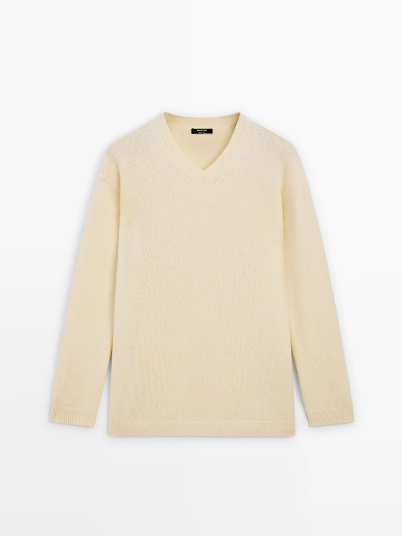 Pull en maille oversize à col V