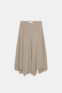 ASYMMETRIC HEM MIDI SKIRT