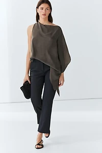 Technical cotton blend trousers