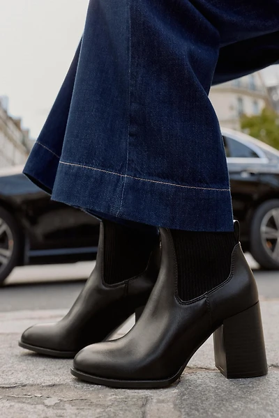 FABRIC SHAFT HEELED ANKLE BOOTS