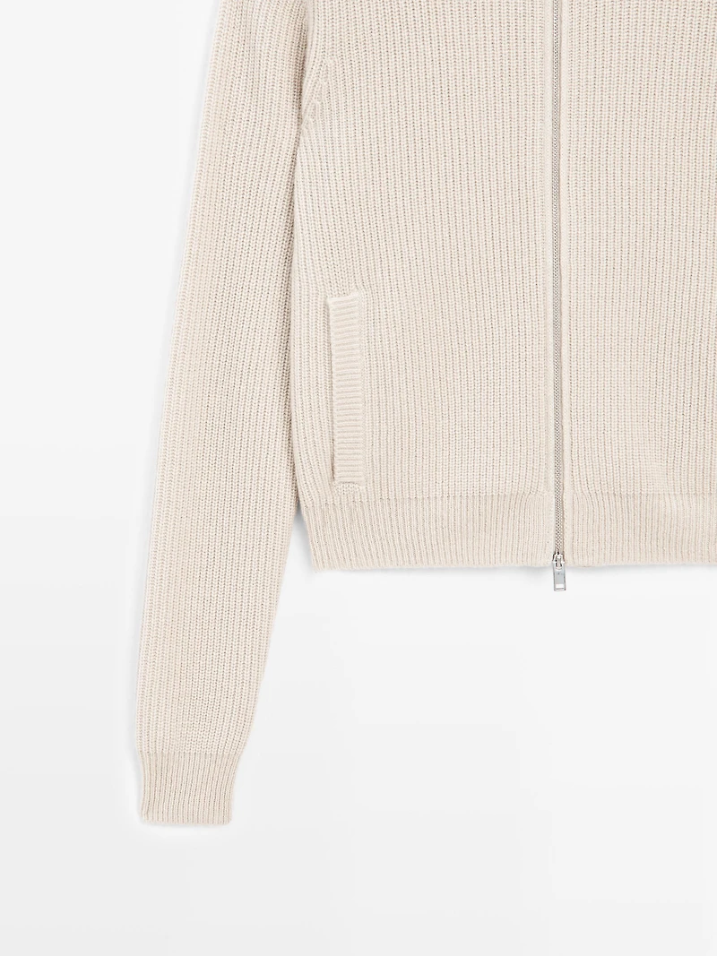 Cardigan fermeture Éclair 100 % cachemire