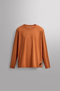 LONG SLEEVE GRAVEL TECHNICAL TEXTURED WEAVE T-SHIRT