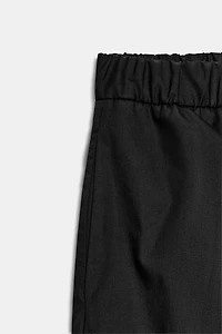 STRIPED POPLIN WIDE LEG PANTS