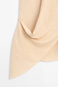 Linen blend draped halter top