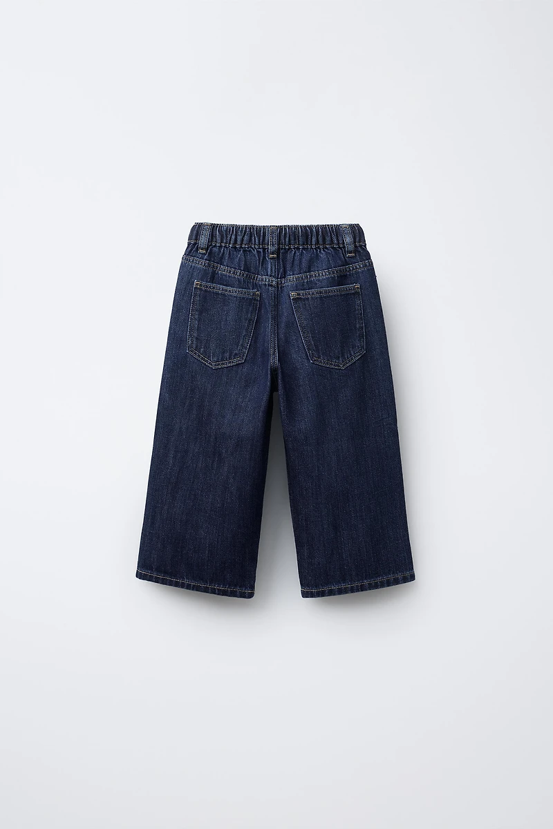 DRAWSTRING WIDE LEG JEANS