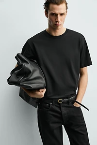 MERCERIZED FINISH CROPPED T-SHIRT