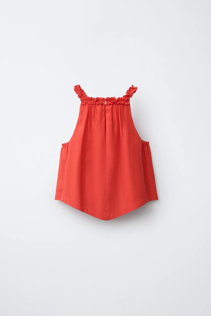 LINEN BLEND HALTER TOP