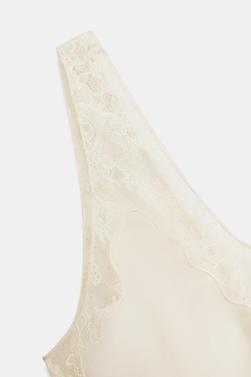 SATIN EFFECT LACE TOP ZW COLLECTION