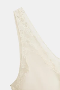 SATIN EFFECT LACE TOP ZW COLLECTION