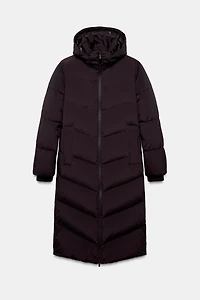 DOUDOUNE LONGUE À CAPUCHE DÉPERLANTE COUPE-VENT