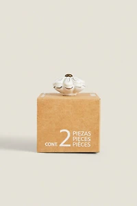 SET OF CERAMIC FLOWER KNOBS (SET 2
