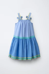 COLOR BLOCK RICKRACK DRESS