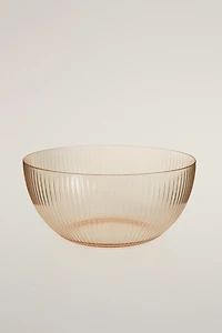 STRIPED ACRYLIC SALAD BOWL