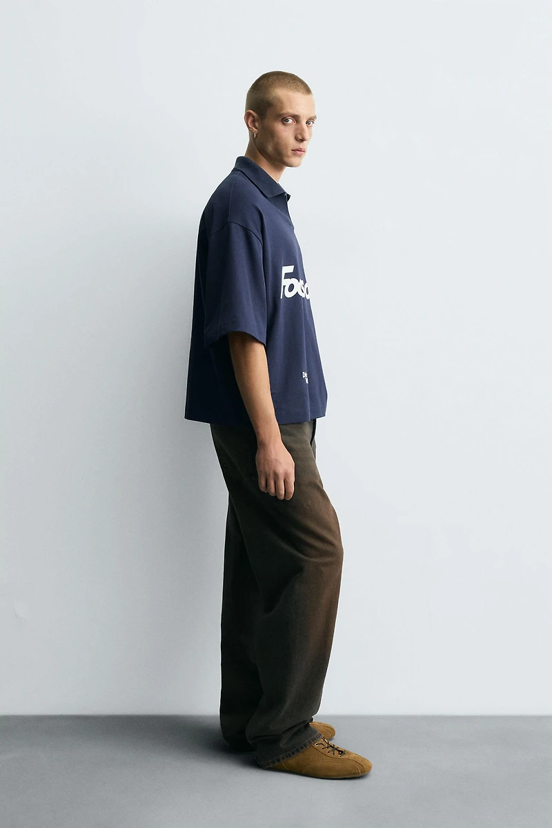 TEXT PRINT POLO SHIRT
