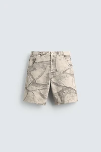 TREE PRINT BAGGY FIT SHORTS