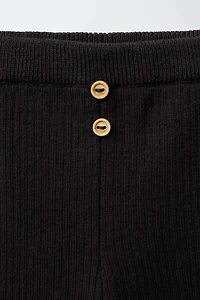 RIBBED LEGGINGS WITH BUTTONS