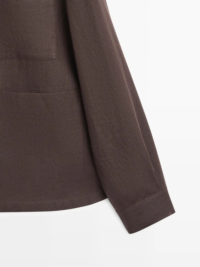Total look linen overshirt