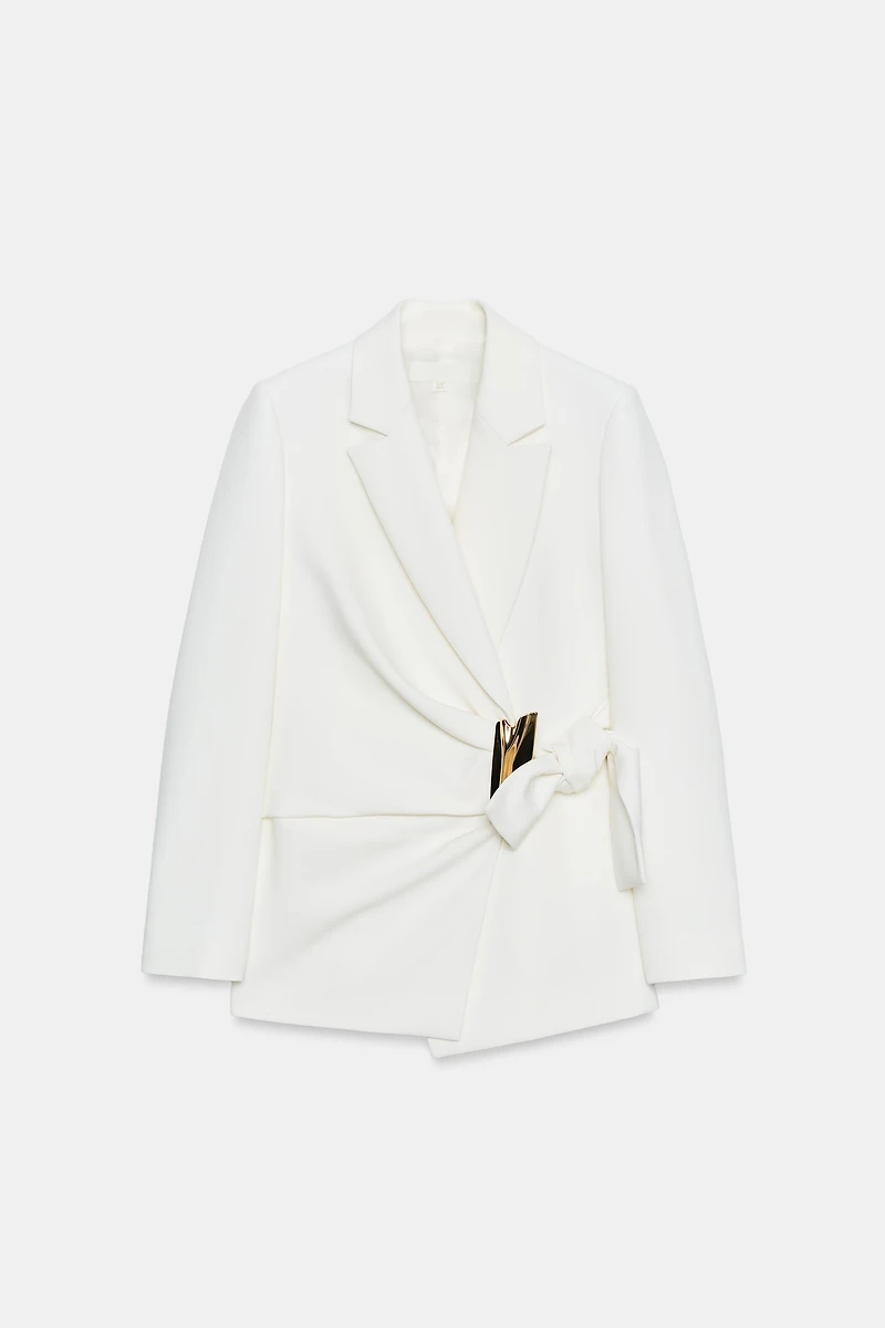 DOUBLE BREASTED BLAZER WITH BUCKLE