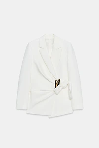 DOUBLE BREASTED BLAZER WITH BUCKLE