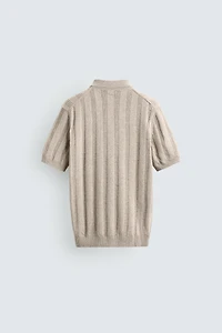 REGULAR FIT KNIT TEXTURED POLO