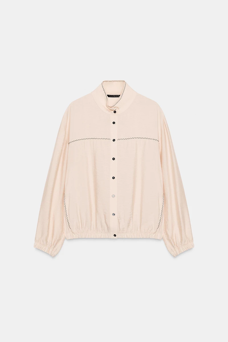 CONTRAST STITCH BALLOON TOP