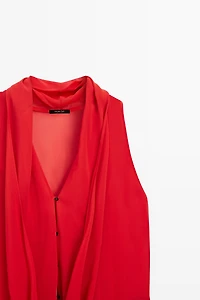 Top semi-transparent 100 % soie
