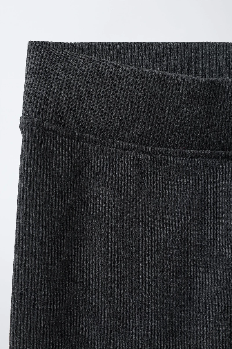 TEXT SWEATSHIRT AND RIBBED LEGGINGS SET