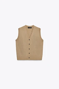 PLAIN KNIT VEST TOP
