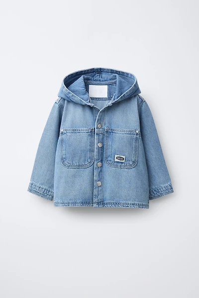 SURCHEMISE EN DENIM AVEC CAPUCHE