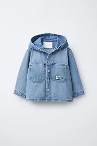 SURCHEMISE EN DENIM AVEC CAPUCHE