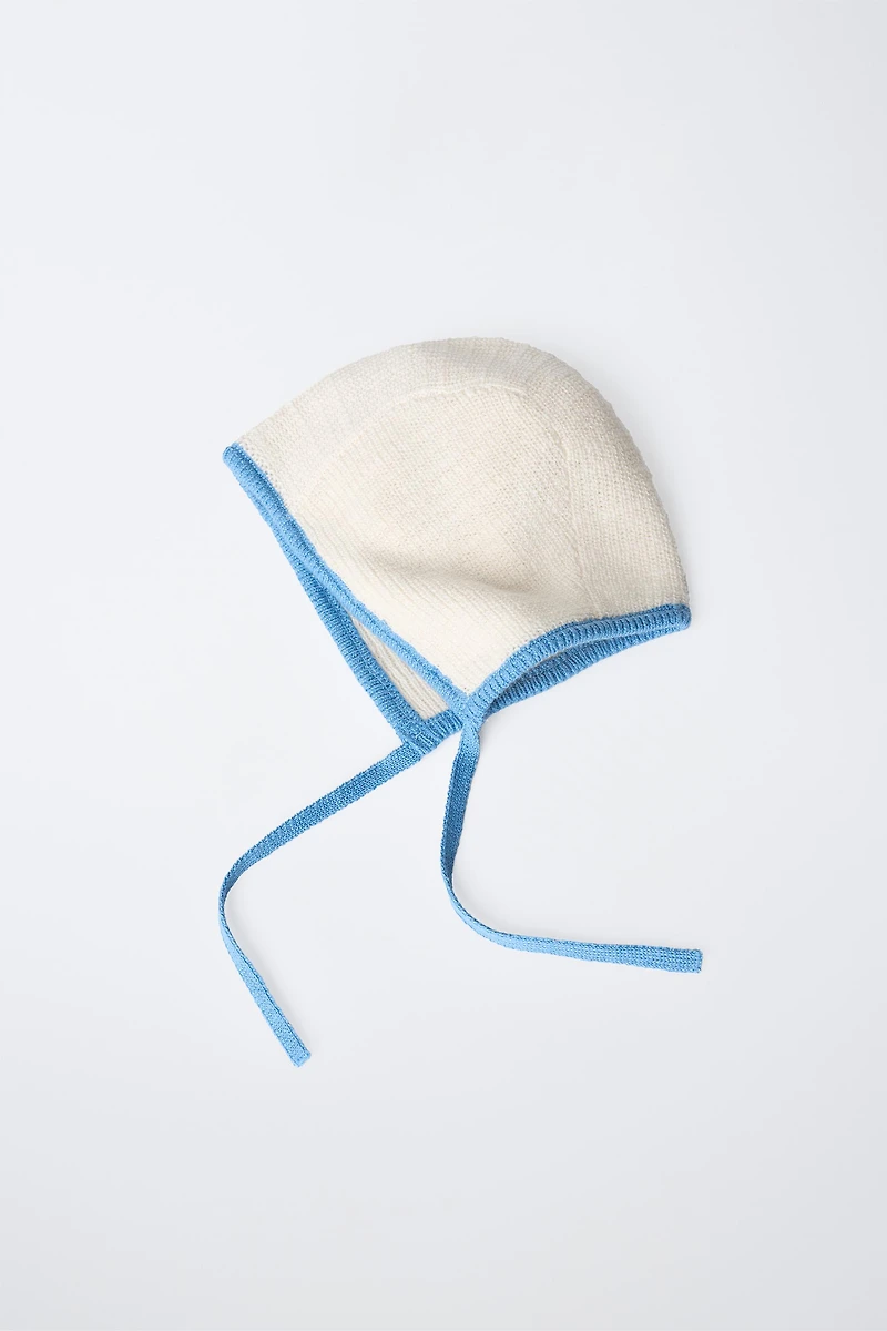 CONTRAST KNIT BONNET
