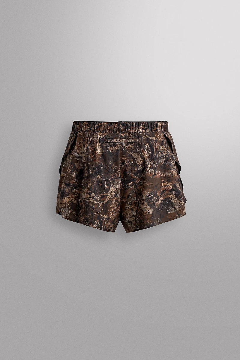 TREE PRINT RUNNING SHORTS