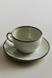 TASSE À THÉ PORCELAINE BORD EFFET ANTIQUE