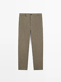 Striped linen trousers