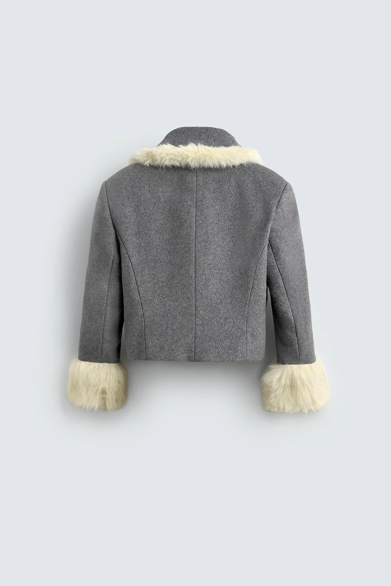 FAUX FUR TRIM JACKET HARRY LAMBERT FOR ZARA X DISNEY