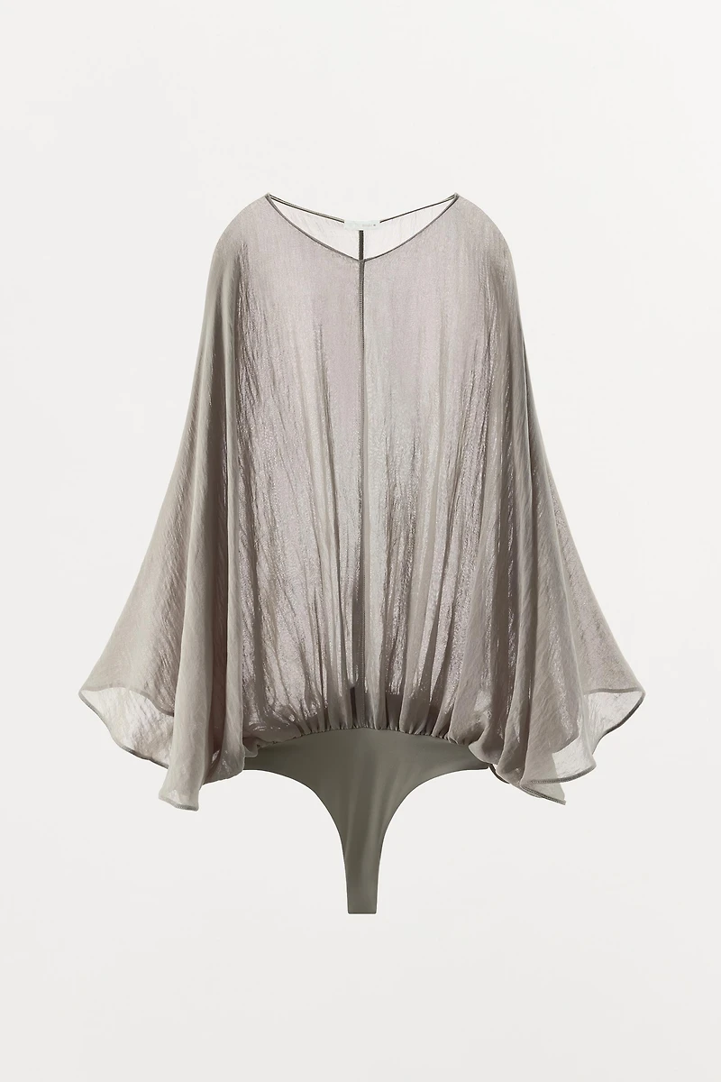 FLOWY SEMI-SHEER BODYSUIT