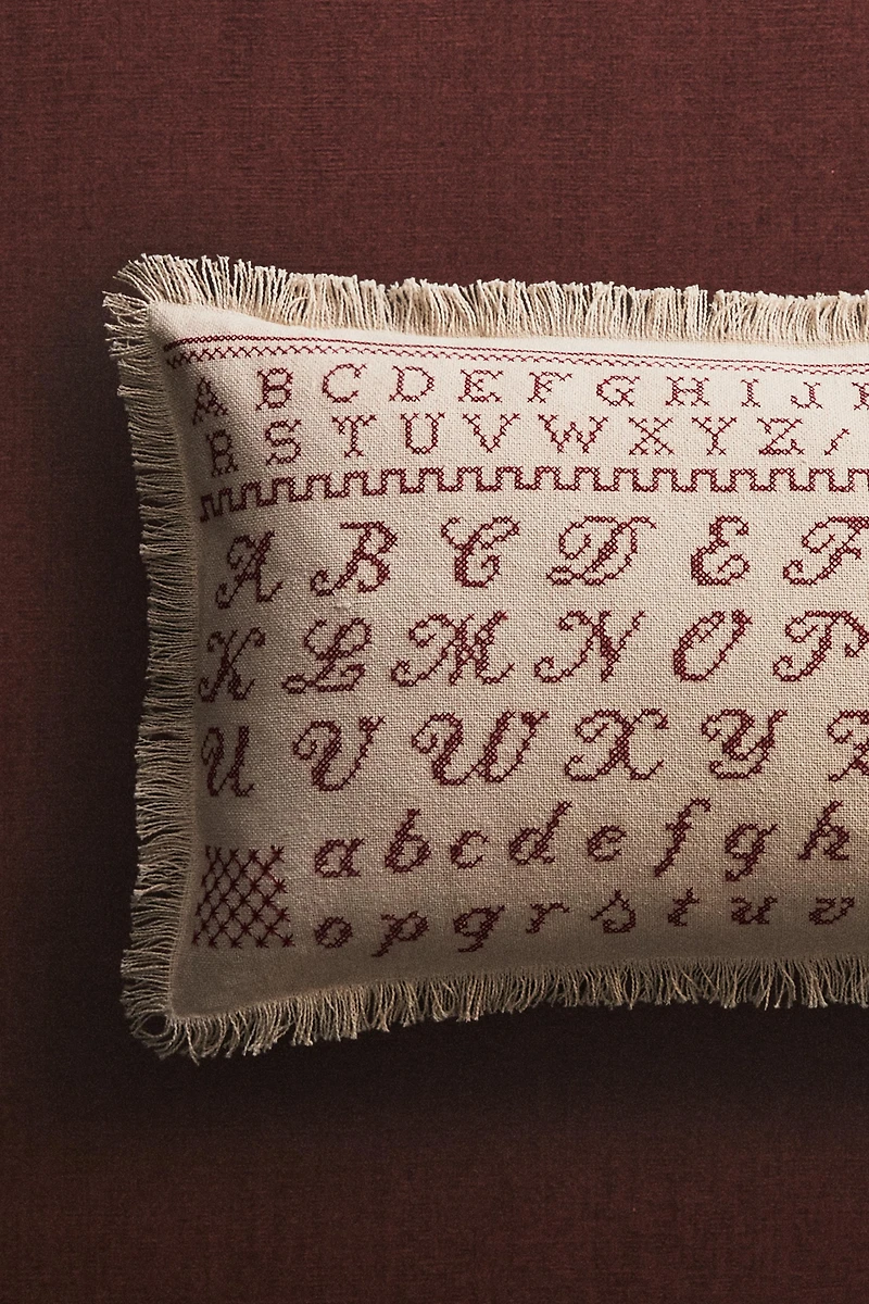 CHRISTMAS ALPHABET THROW PILLOW COVER