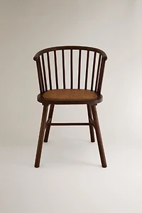 ASH WOOD AND RATTAN CHAIR