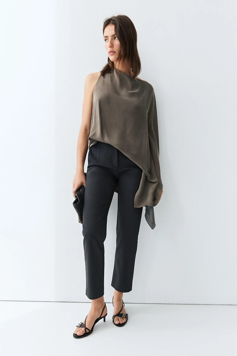Technical cotton blend trousers