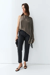 Technical cotton blend trousers