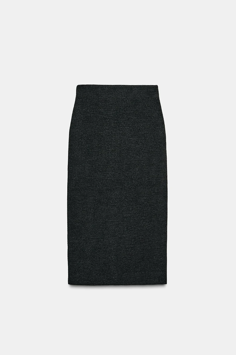 KNIT WRAP MIDI SKIRT