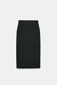 KNIT WRAP MIDI SKIRT